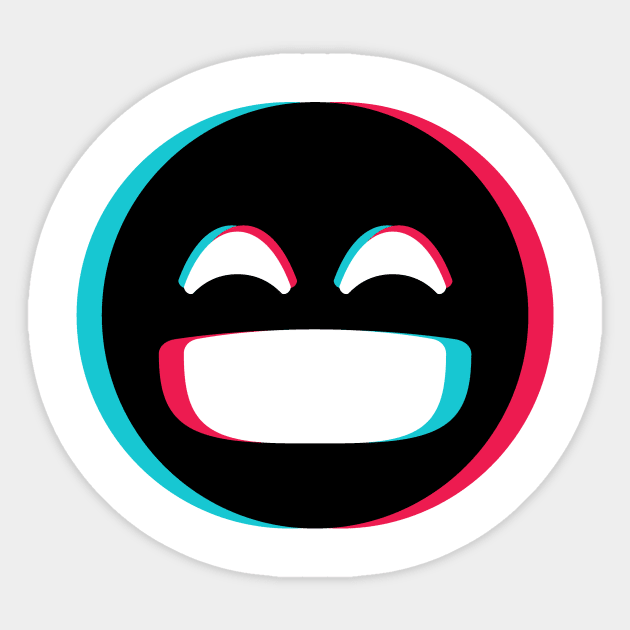 TikTok laughing emoji smiley Black Sticker by ThingyDilly